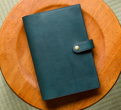 Leather notebook texture.