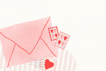Love envelope vector background for Valentine’s day