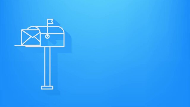 Mail box. Envelope with a newsletter concept. Motion graphics.