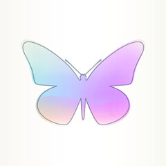 Watercolor Soft Butterfly, Insect Icon Vector Illustration Design Artistic Paint Texture Symbol Hand Drawn. 