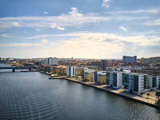 Obraz premium city landscape in denmark with buildings by the water