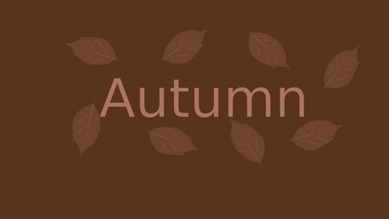 Scritta autunno su sfondo marrone con foglie illustrazione vettoriale 