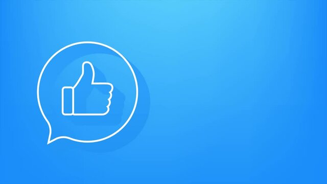 Like, Recommend, feedback. Social network post. Social media like. Motion graphics.
