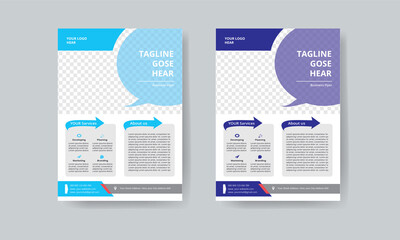 A4  Corporate  Business Flyer  Template Design, in two different color
