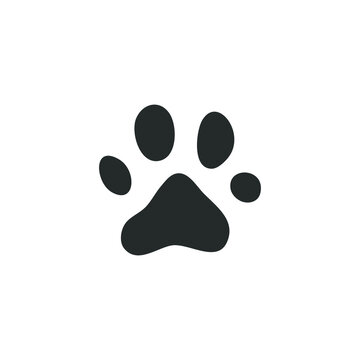 Paw Icon Silhouette Illustration. Animal Footprint Vector Graphic Pictogram Symbol Clip Art. Doodle Sketch Black Sign.