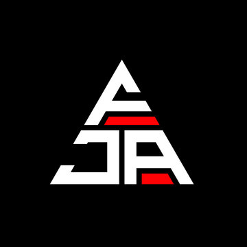 FJA triangle letter logo design with triangle shape. FJA triangle logo design monogram. FJA triangle vector logo template with red color. FJA triangular logo Simple, Elegant, and Luxurious Logo. FJA 