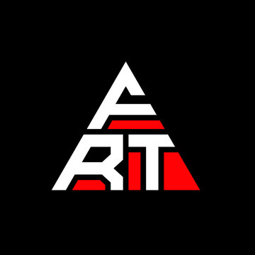 FRT triangle letter logo design with triangle shape. FRT triangle logo design monogram. FRT triangle vector logo template with red color. FRT triangular logo Simple, Elegant, and Luxurious Logo. FRT 