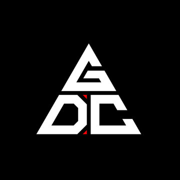 GDC triangle letter logo design with triangle shape. GDC triangle logo design monogram. GDC triangle vector logo template with red color. GDC triangular logo Simple, Elegant, and Luxurious Logo. GDC 