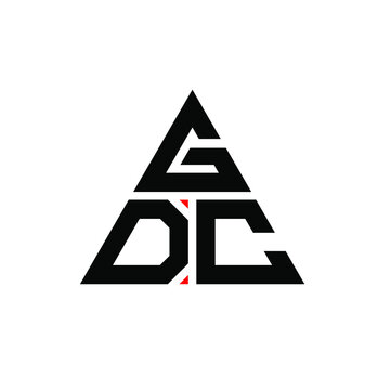 GDC triangle letter logo design with triangle shape. GDC triangle logo design monogram. GDC triangle vector logo template with red color. GDC triangular logo Simple, Elegant, and Luxurious Logo. GDC 