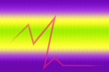 Abstract bright background with ruler, cells and graph in bright colors, stock exchange