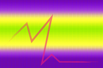 Fototapeta premium Abstract bright background with ruler, cells and graph in bright colors, stock exchange