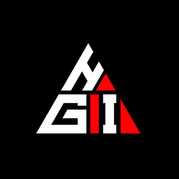 HGI triangle letter logo design with triangle shape. HGI triangle logo design monogram. HGI triangle vector logo template with red color. HGI triangular logo Simple, Elegant, and Luxurious Logo. HGI 