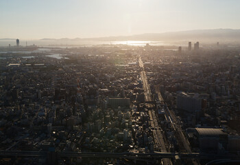 Naklejka premium 夕方の大阪の景色