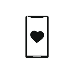 love icon image inside smartphone