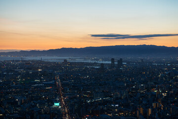 夕方の大阪の景色