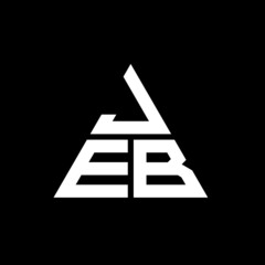 JEB triangle letter logo design with triangle shape. JEB triangle logo design monogram. JEB triangle vector logo template with red color. JEB triangular logo Simple, Elegant, and Luxurious Logo. JEB 