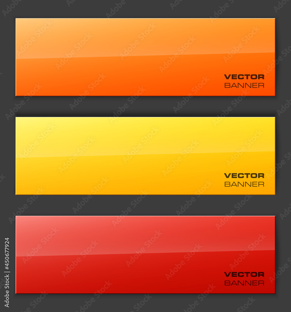 Poster vector graphic design banner backgrounds in three different colors. paper origami style.