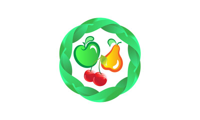 Set of useful and tasty fruits in vector