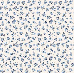 Schilderijen op glas Vector seamless pattern. Pretty pattern in small flowers. Small blue flowers. White background. Ditsy floral background. The elegant the template for fashion prints. Stock vector. © ann_and_pen