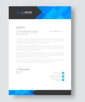 corporate modern business  letterhead design template with blue color. creative modern letter head design template for your project. letterhead, letter head, simple  business letterhead design.