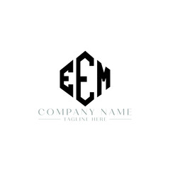 EEM letter logo design with polygon shape. EEM polygon logo monogram. EEM cube logo design. EEM hexagon vector logo template white and black colors. EEM monogram, EEM business and real estate logo. 