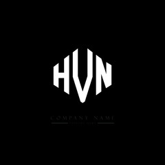 HVN letter logo design with polygon shape. HVN polygon logo monogram. HVN cube logo design. HVN hexagon vector logo template white and black colors. HVN monogram, HVN business and real estate logo. 