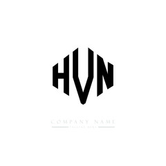HVN letter logo design with polygon shape. HVN polygon logo monogram. HVN cube logo design. HVN hexagon vector logo template white and black colors. HVN monogram, HVN business and real estate logo. 