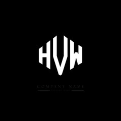 HVW letter logo design with polygon shape. HVW polygon logo monogram. HVW cube logo design. HVW hexagon vector logo template white and black colors. HVW monogram, HVW business and real estate logo. 