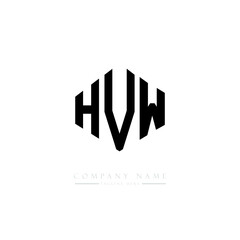 HVW letter logo design with polygon shape. HVW polygon logo monogram. HVW cube logo design. HVW hexagon vector logo template white and black colors. HVW monogram, HVW business and real estate logo. 