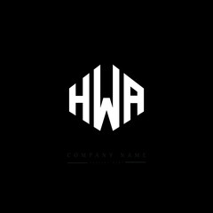 HWA letter logo design with polygon shape. HWA polygon logo monogram. HWA cube logo design. HWA hexagon vector logo template white and black colors. HWA monogram, HWA business and real estate logo. 