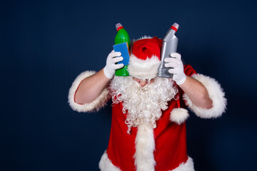 Santa Claus works as a cleaner.