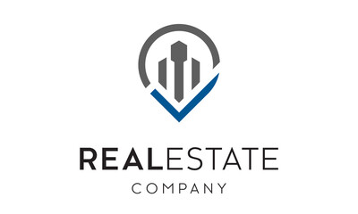 The apartment logo with a check mark looks like a map