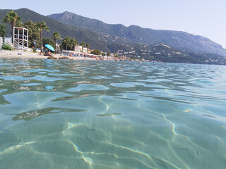 corflu or kerkyra and ipsos beach summer holidays resort in greee