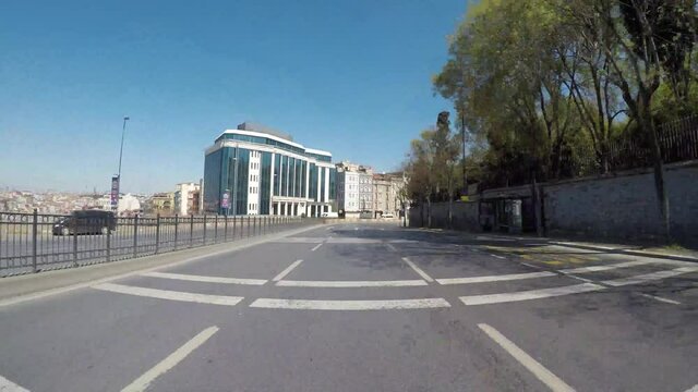 Timelapse, driving in Taksim area, Istanbul