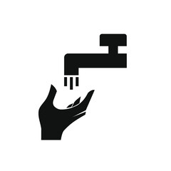 vector hand under a water faucet