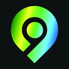 design logo with pointer and nine