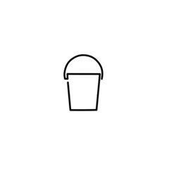 Continuous line drawing of Bucket, object one line, single line art, hand drawn, vector illustration
