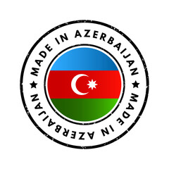 Made in Azerbaijan text emblem badge, concept background