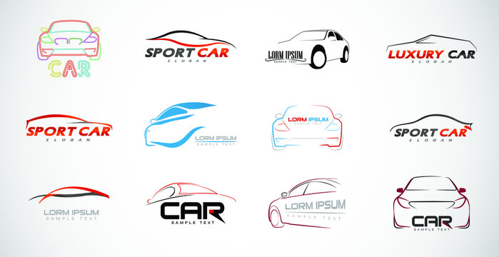 Set Of Car Logo. Vector Collection. Concept Vehicle illustration