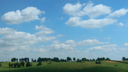 Fototapeta na wymiar Beautiful landscape of northern Poland. Polish summer rural landscape.