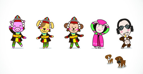 Cartoon cute character. Vector illustration