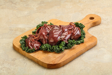 Raw chicken liver for cooking