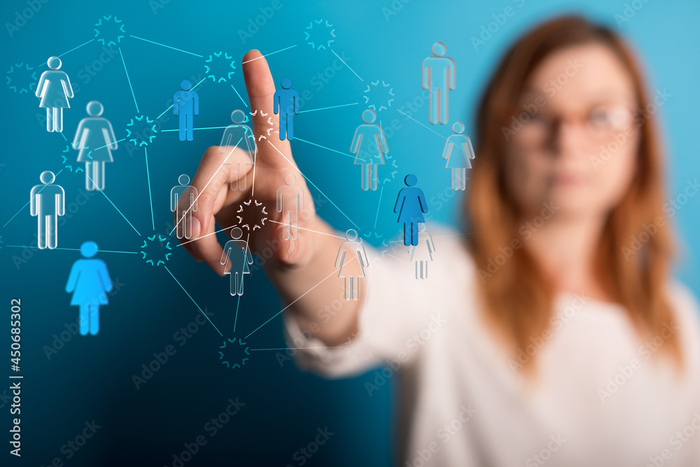 Poster Neural network 3D illustration. Big data and cybersecurity