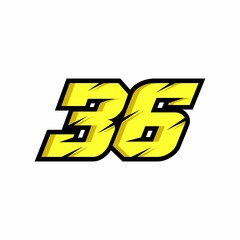 Racing number 36 logo with a white background