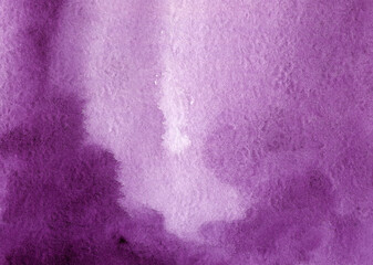 Purple abstract watercolor background on textured paper. Hand made watercolor backdrop