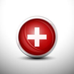 Plus in 3D Shiny Red Keys for web Icons, Education Icons and Punctuation Icons. Vector Illustration