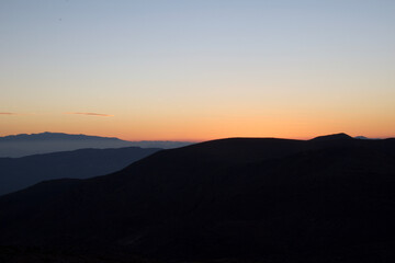 sunset over the mountains