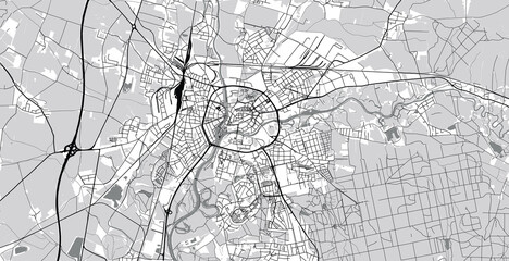 Urban vector city map of hradec kralove, Czech Republic, Europe