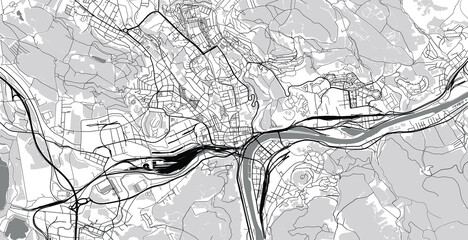 Urban vector city map of usti nad labem, Czech Republic, Europe