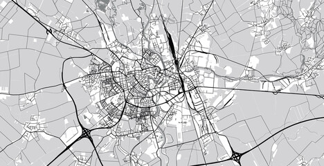 Urban vector city map of Olomouc, Czech Republic, Europe - obrazy, fototapety, plakaty